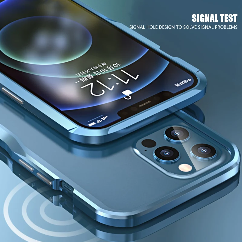 Luxury Metal Bumper Case for IPhone 12 11 Pro Max XS X IPhoneXR 7 8 Plus Aluminum Frame Rugged Phone Cover Slim Thin Side Luphie
