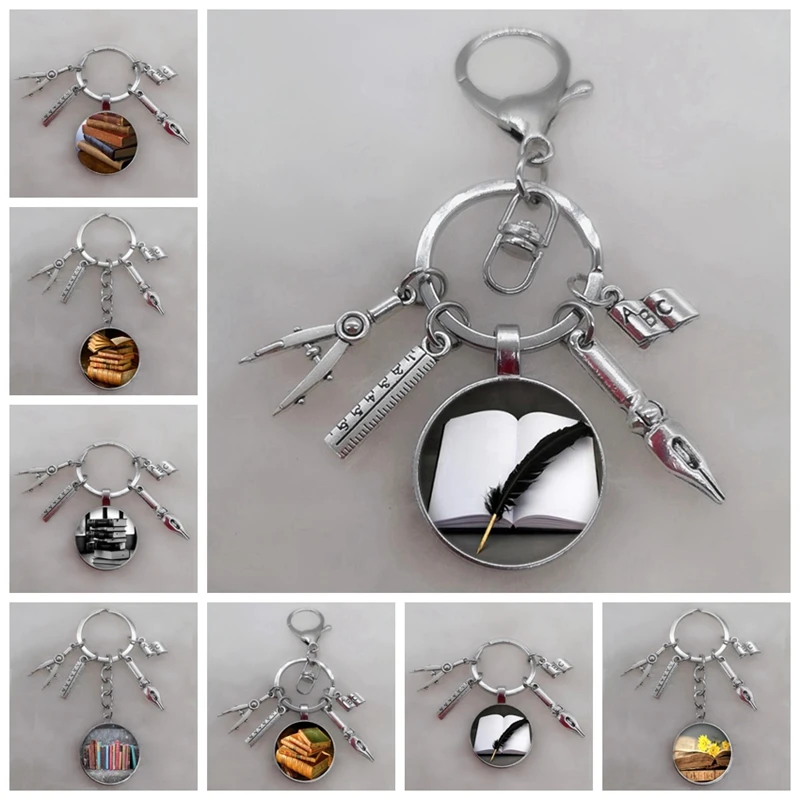 Ручка перьевая с компасом брелок для записной книжки учителя Подарочная