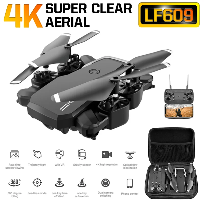 LF609 Дрон 4K с HD камерой wifi 1080P двойная камера следуя за мной Квадрокоптер FPV Профессиональный Дрон долгий срок службы батареи игрушка в подарок 2,4G