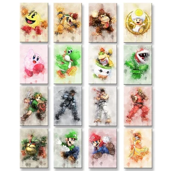 

5D DIY Diamond Painting Cartoon Super Smash Bros Full Square/round Watercolor Characters Diamond embroidery Cross stitch Mosaic