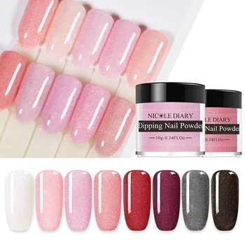 

NICOLE DIARY 10g Sparkling Dipping Nail Powder Ultra-Shinning Dip Nail Glitter Powder No UV Lamp Cure Nail Art DIY Decoration