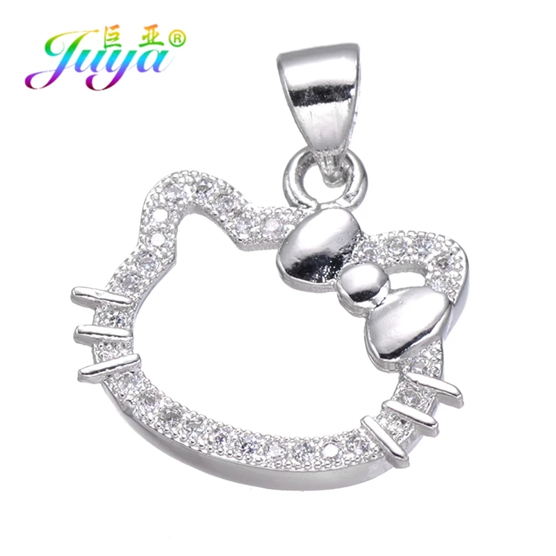 Juya DIY модные ювелирные принадлежности для подвесок золото/серебро/розовое золото крыло Эйфелева башня Ноги Бабочка черепаха украшения в виде слонов - Окраска металла: White Gold