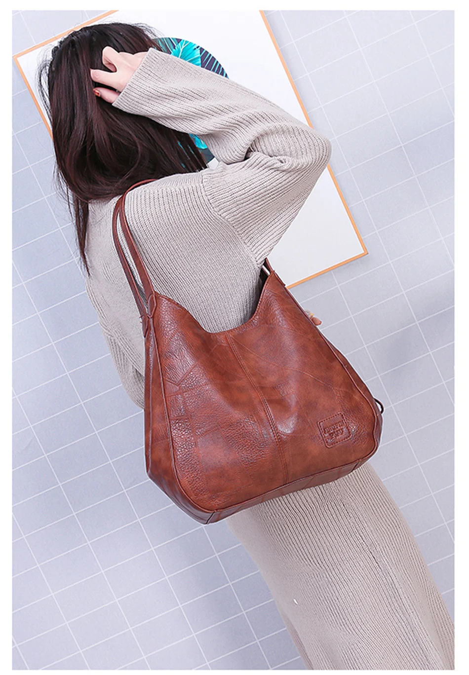 Vintage Leather luxury handbags women bags designer bags famous brand women Large Capacity Tote Bags for sac A Main
