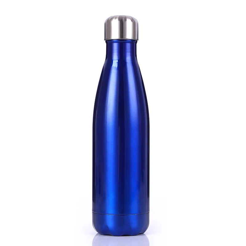 17 унций Двойная Стенка вакуумная изоляция 18/8 нержавеющая сталь бутылка для воды-идеальный Спорт на открытом воздухе Кемпинг Туризм Велоспорт - Цвет: Blue