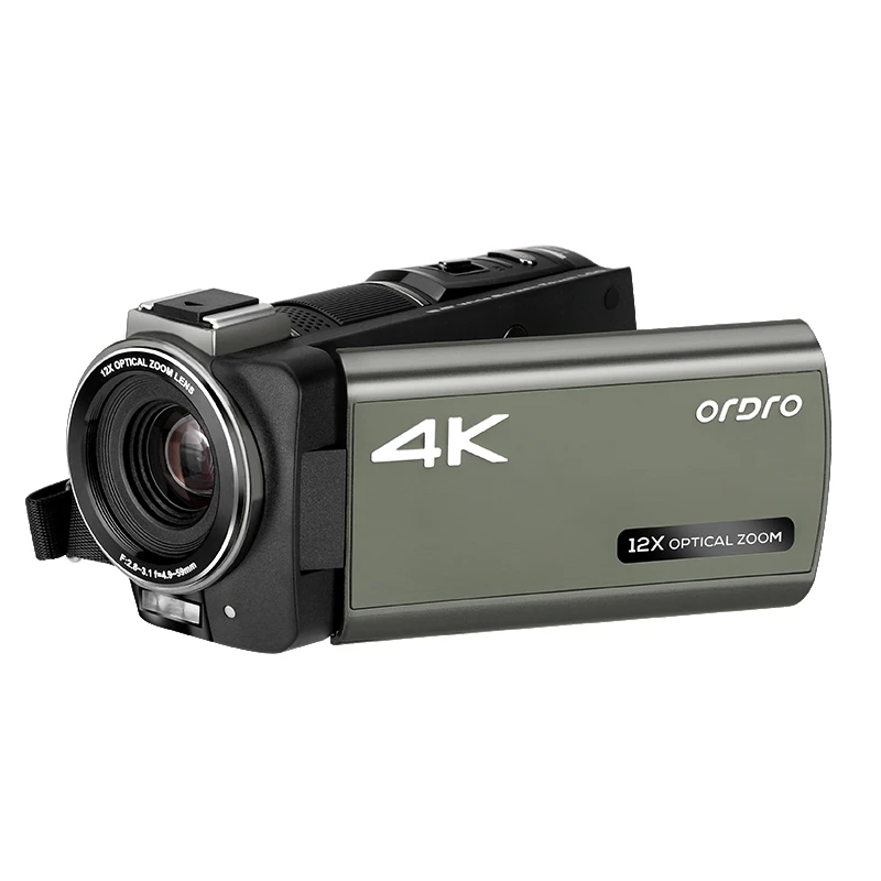 Video Camera for Blogger Live Streaming Ordro 4K Digital Camcorder Professional YouTube Vlog Cameras 12X Optical Zoom 3.5&quotScreen |