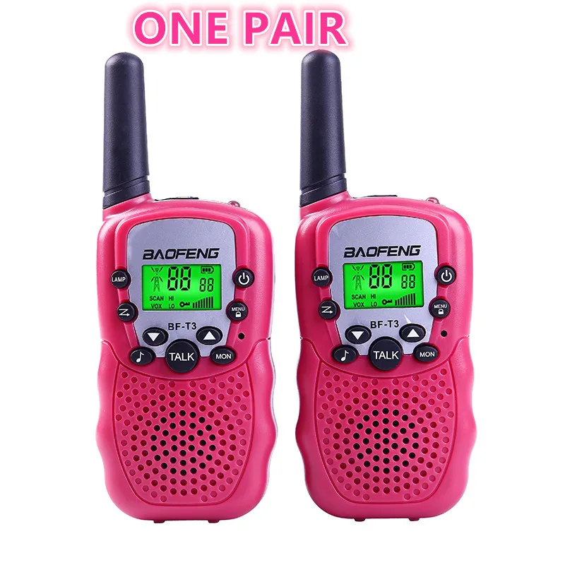 Baofeng BF-T3 рации для детей Детские портативные рации игрушки 22 канала FRS/GMRS двухстороннее радио трансивер дети мини - Цвет: PINK
