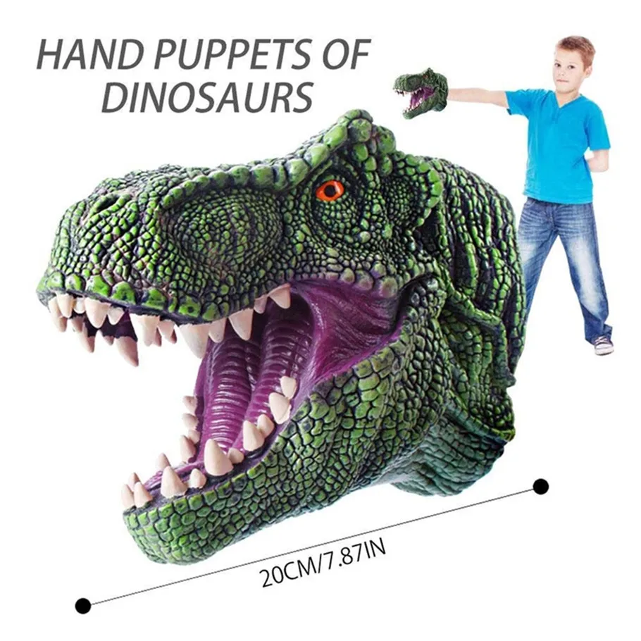 Ruiwjx Dinosaur Hand Puppet Creative Dinosaur Fingers Puppets Gloves Soft Rubber Animal Hand Puppet Figure Dinosaur Model Toys