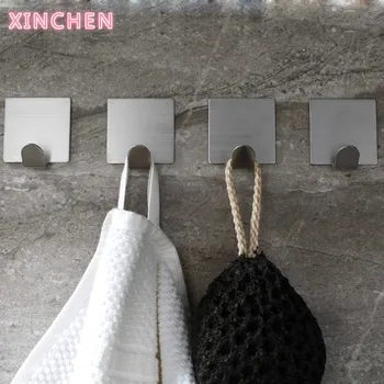 

XINCHEN 4PCS/Set Wall Hook 304 Stainless Steel Coat Rack Hook To The bathroom Kitchen Wall Key Hanger Towel Hooks For Clothes
