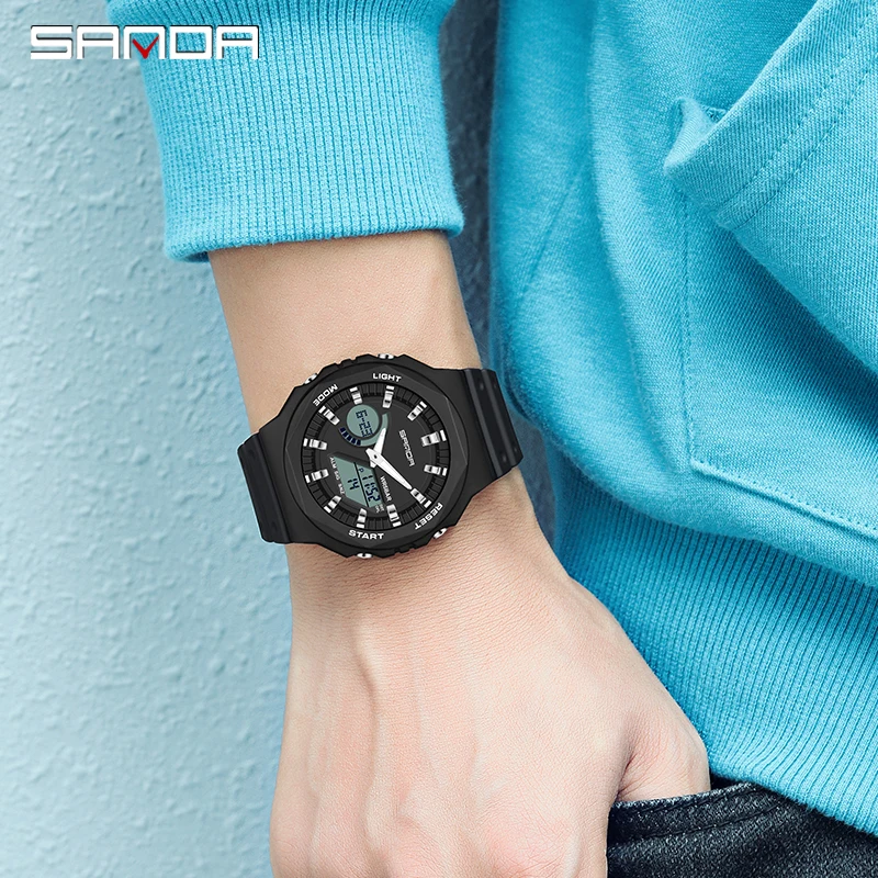SANDA Outdoor Sports Watches Men Ms LED Digital Watches Military Waterproof Date Electronic Watch Boy Girl Relogio Masculino 6