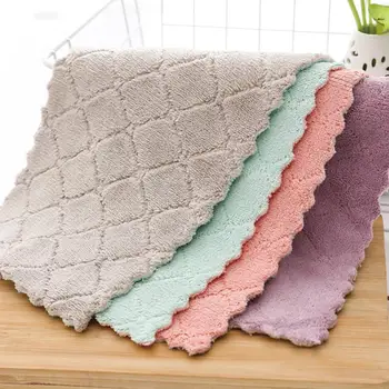 

Double-layer Absorbent Thicker Scouring Pad Rag Non-stick Tableware Cloth Cleaning Wiping Dish Kitchen Wash Oil Tools Towel F4S6