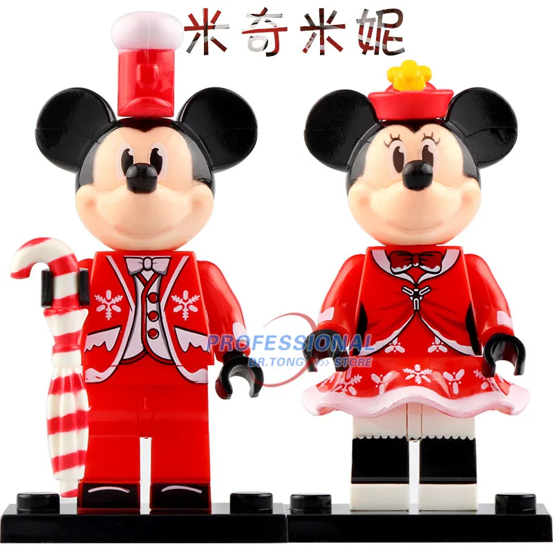 

50PCS Grinch Jack Angel Stitch Santa Claus Minnie Mickey Merry Christmas Building Blocks Action Bricks Kids Toys WM853+854 WM863