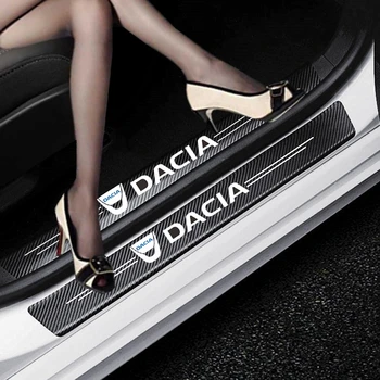 

1SET Car Styling Carbon Fiber Door Sill Protector Stickers For Dacia Duster Logan Sandero Lodgy Pads protection Sticker