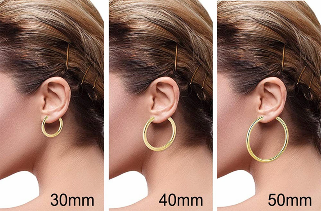 2021 New Thick Hoop Earrings Lightweight Chunky Gold Hoops Earrings 14K Gold Plated Large Circle Earring for Women Girls - Image 6