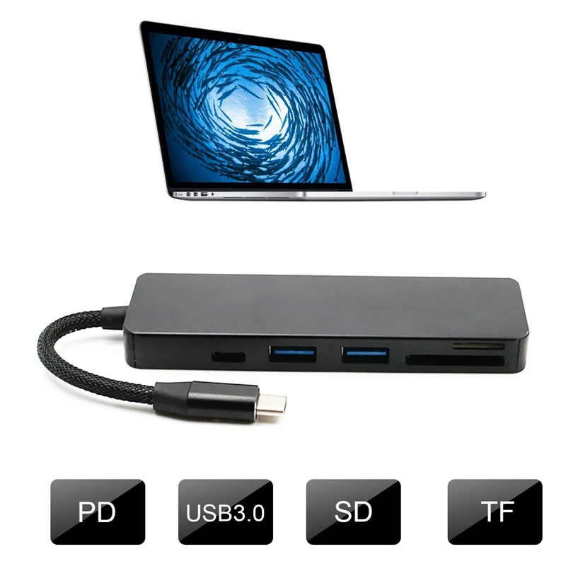 Тип-c к USB3.0HUB концентратор SD/TF камера ридер с PD зарядки четыре-в-одном конвертер