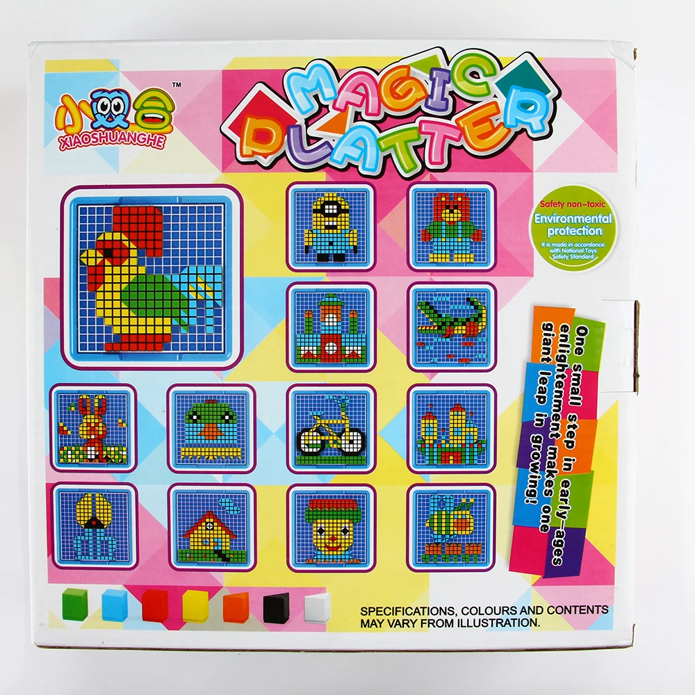 Baratos Lo nuevo en la versión creativo compuesto foto Puzzles cuadrados de setas de botón mosaico juguete matemático juguete educativo regalo de Navidad para los niños
