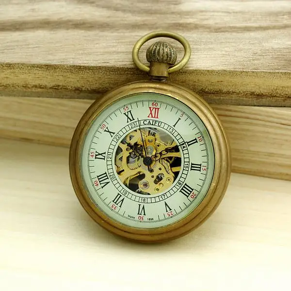 Медь Механические карманные часы Reloj De стимпанк Цепочки и ожерелья с подвесками аналоговые кварцевые для Для женщин