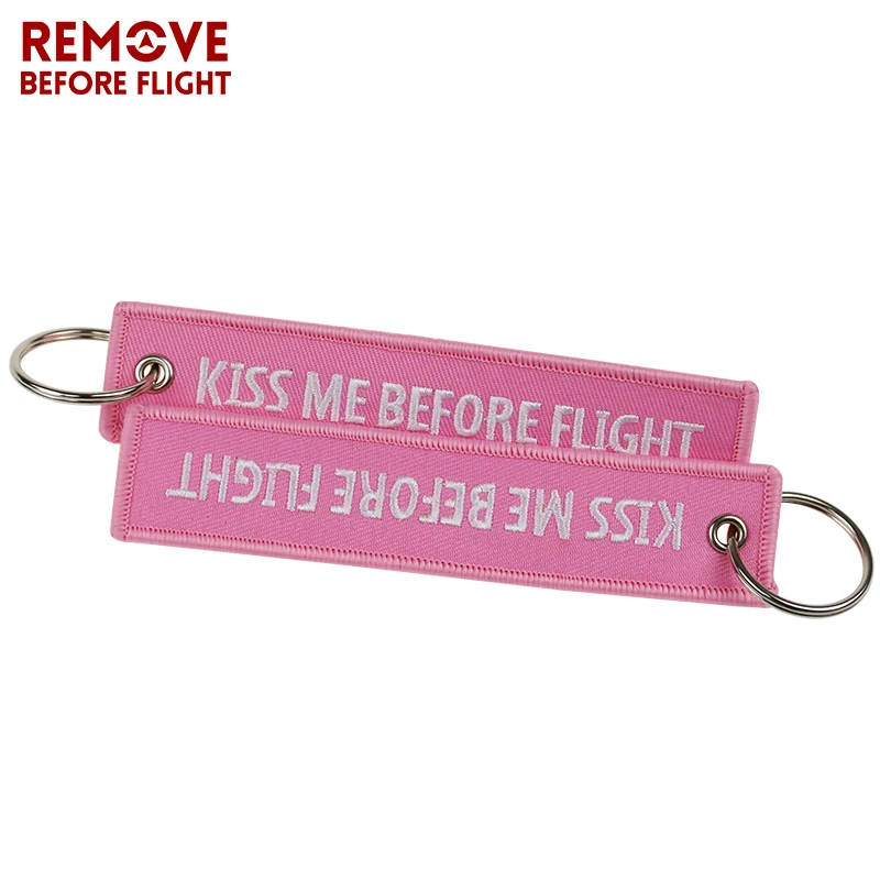 Fashion Keychain Bijoux Kiss Me Before Flight llaveros Keychains Embroidery Key Fobs OEM ATV Car Key Chains for Motorcycle Cars (9)