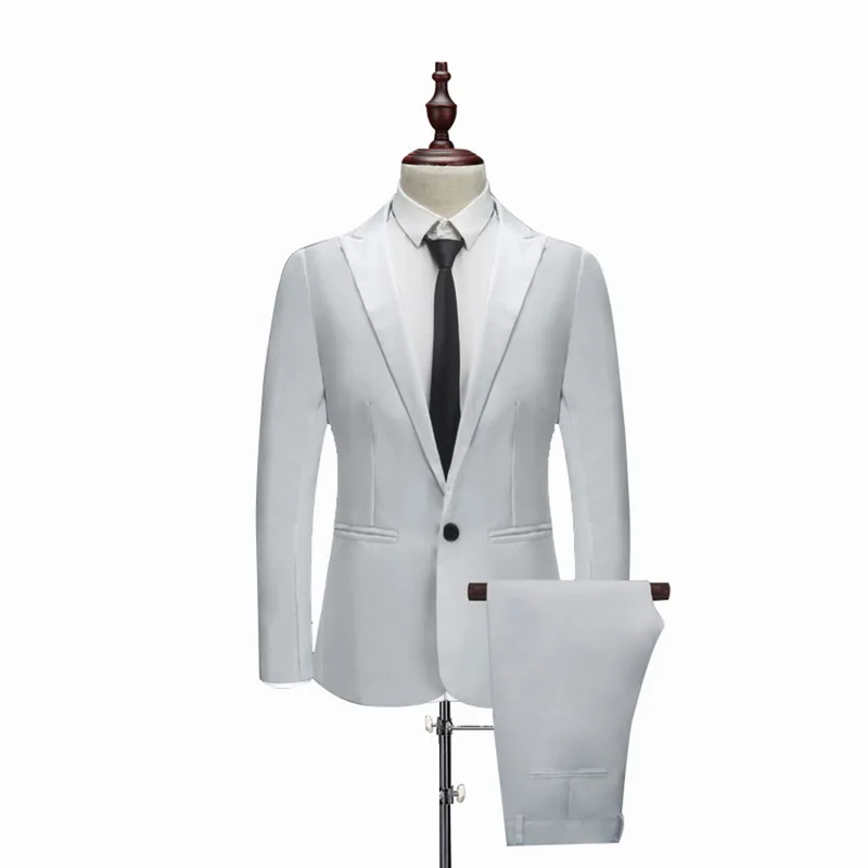 

MJARTORIA Mens Luxury Business Suit Slim Fit Blazers For Men Costume Formal Party Casual Work Wear Suits (Jacket+Pants)