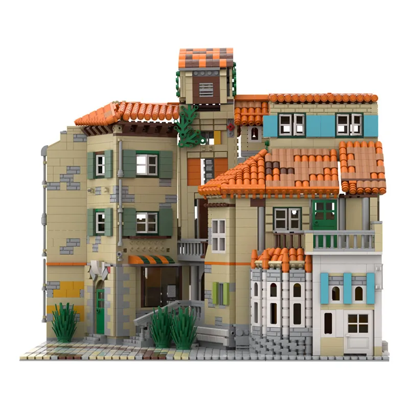 MOC Italian Architecture City Street View 3365pcs Building Blocks Diy Bricks Creative Christmas Gift Toys Collection Model Kids