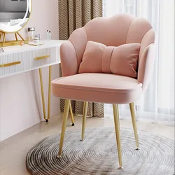 Tabouret de maquillage nordique léger, coiffeuse de luxe, chaise à dossier rouge en filet, chaise à ongles de Style minimaliste moderne et mignon pour chambre de fille 