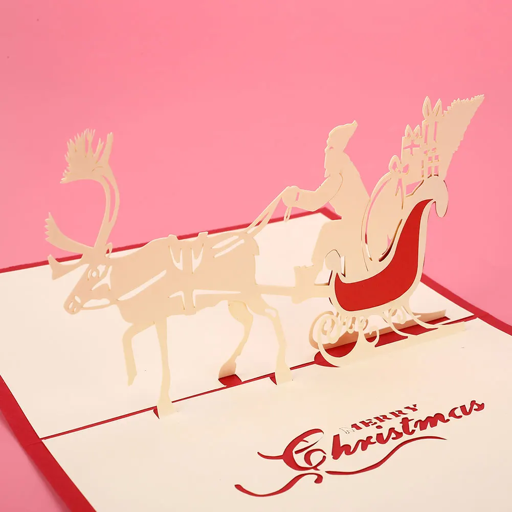 Рождественский подарок 3D открытки Diy открытка всплывающая s новогодние подарки