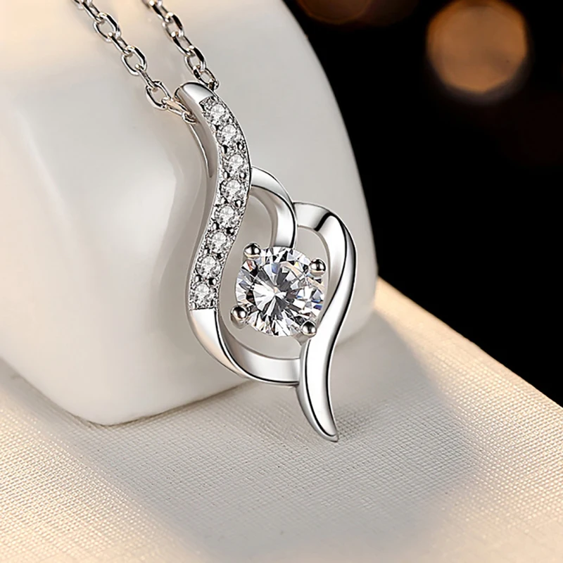 BOEYCJR 925 серебро 0.5ct F цвет Муассанит VVS помолвка элегантный свадебный кулон ожерелье для женщин Подарок на годовщину