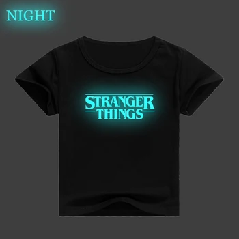 

New Stranger Things Print Luminous Camiseta Kids Baby Tshirt Summer Short Sleeve T-shirts Unisex Tops Tees Costume Shirt Disfraz