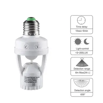 

Infrared Body Sensor Lamp Holder E27 B22 Screw Sensor Holder Switch Led Lamp Sensor Lamp N0A0