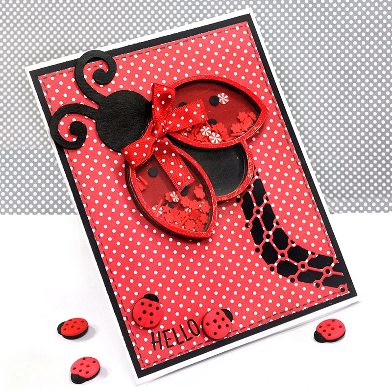 

Cute Ladybug Shaker Scrapbooking Paper Die Cut Stencils Metal Craft Cutting Dies Embossing For Crads Making 2021