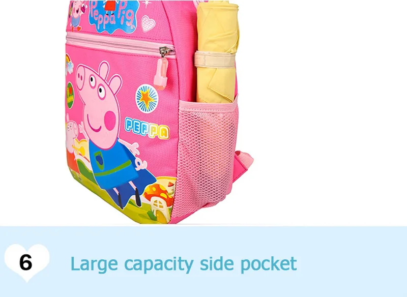 Peppa Pig/Детская игрушечная сумка с мультяшным принтом для мальчиков и девочек, мини-рисунок с рисунком, квадратный нейлоновый рюкзак в детский сад, школьная сумка для учеников