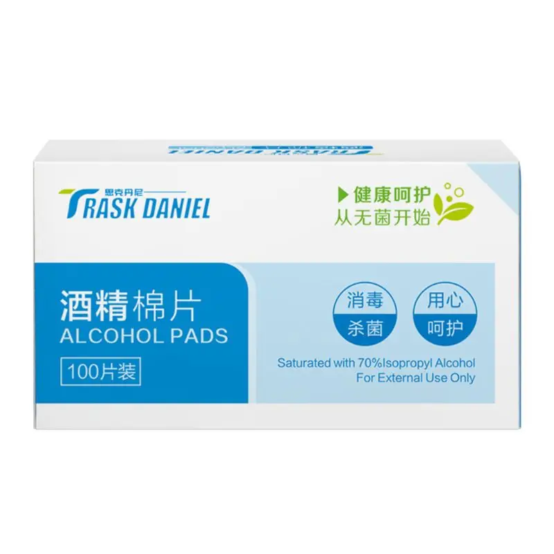 

100 Pcs Disposable Alcohol Disinfection Cotton Sheet Glasses Lens Phone Ear Hole Wound Sterilization First Aid Cleaning Wipes