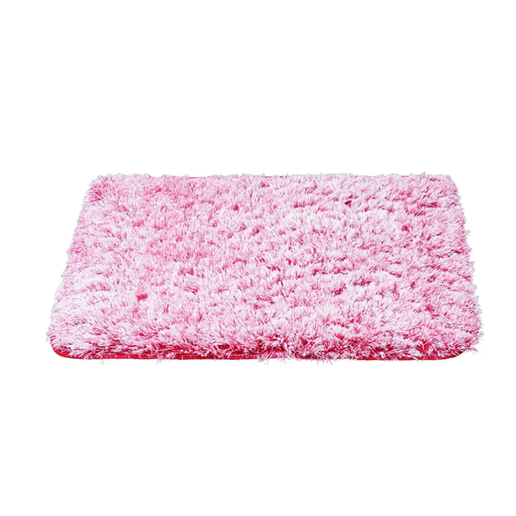 Декоративные Non-slip поглощения прочный полиэстер коврик Кухня Ванная комната круглый 50x80 см Ванная комната коврик Кухня дверной коврик#45 - Цвет: Hot Pink