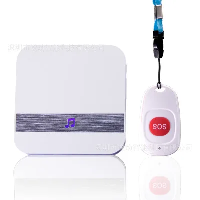 1Set Wireless Transmitter Receiver Personal alarm for Wireless help Home Care Alert Calling System SOS Call For Elderly Pregnant video intercom system with door release Door Intercom Systems