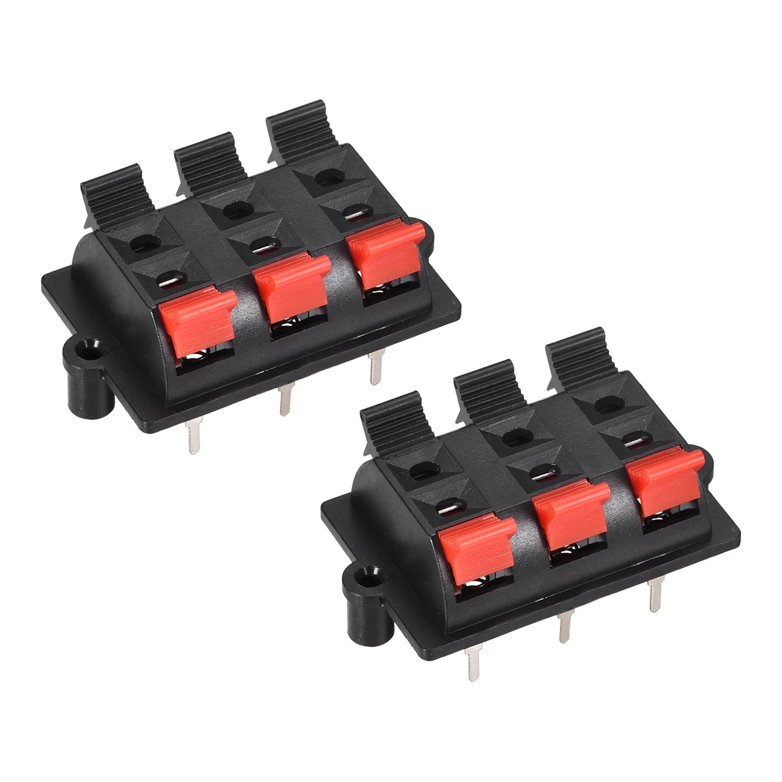 

uxcell 2Pcs 4 Way Speaker Terminal Clip Push Release Audio Cable Terminal Strip WP6-03