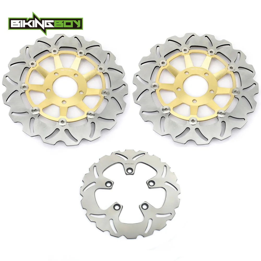 Wavy Gold BIKINGBOY для SUZUKI GSF 1200 Bandit/S 96-05 GSX 1200 FS 98-02 GS 1200 SS 01-02 GS1200Z Передние Задние тормозные диски роторы - Цвет: Wavy Gold