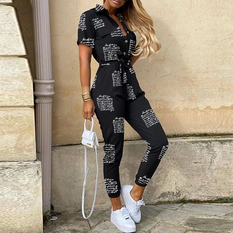 leopard short overalls