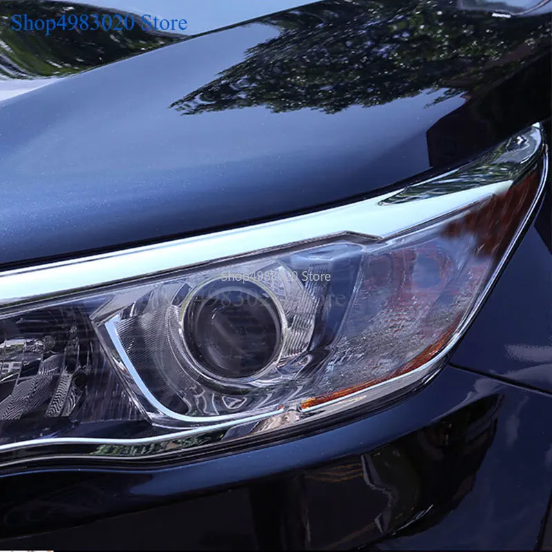 Для Toyota Highlander ABS Хром Передняя фара накладка рамка украшение автомобиля Наклейка внешние аксессуары