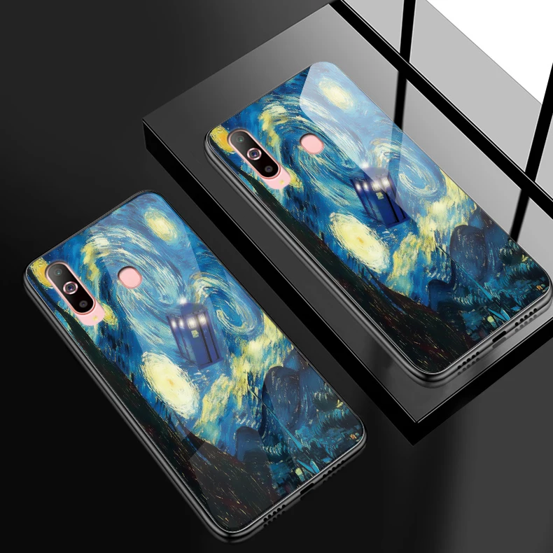 Заднее закаленное Стекло Крышка для samsung Galaxy A10 A30 A20 A40 A50 A6S A8S A70 A80 A90 чехол для телефона J4Plus M10 M20 M30 Note9 оболочки - Цвет: W180