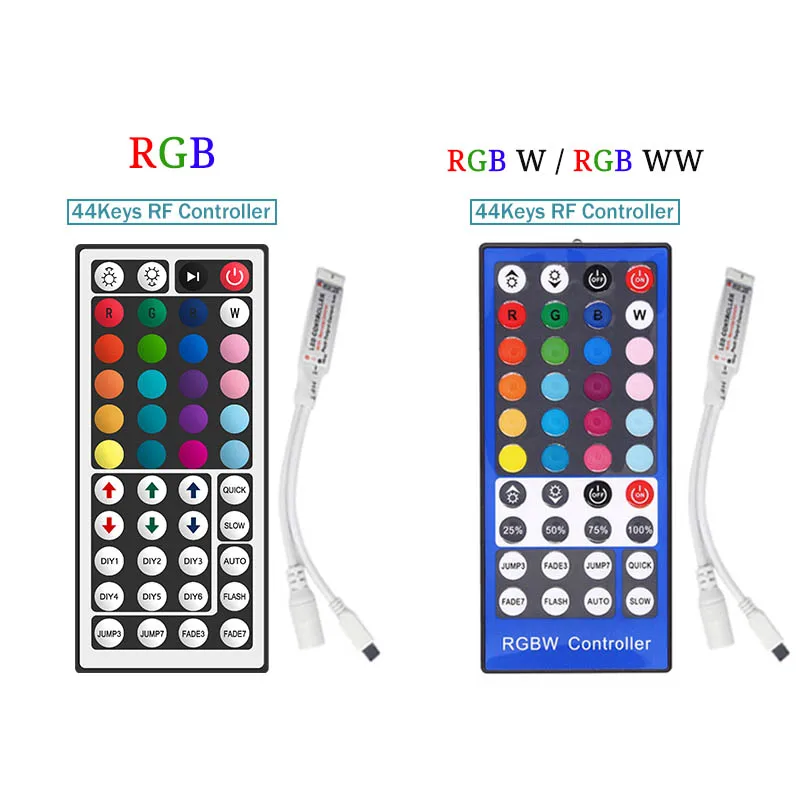 12 В постоянного тока RGB Светодиодная лента водонепроницаемый светильник RGB белый/RGB теплый белый гибкий Декор 5050 SMD Светодиодная лента с контроллером