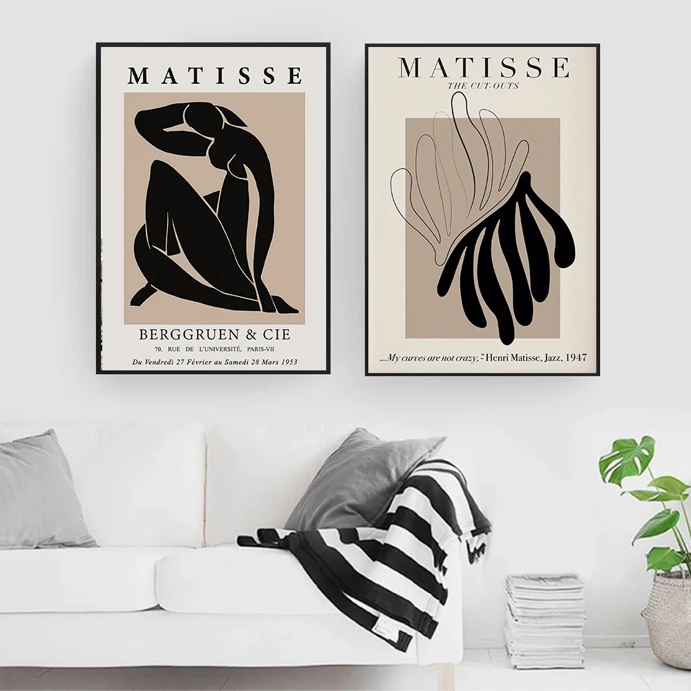 

Matisse Black Art Poster Minimalist Modern Canvas Artist Home Decoration Nude Abstract Painting Wall Pictures for Living Room