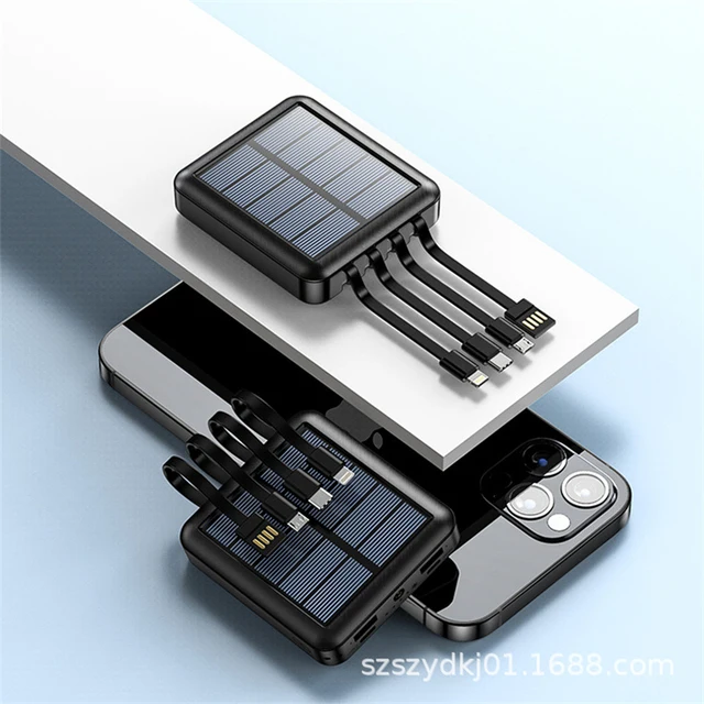 30000mAh Mini Solar Power Bank Portable External Battery Charger Powerbank for iPhone 12Pro Huawei Samsung Xiaomi Mini Poverbank power bank 10000 Power Bank