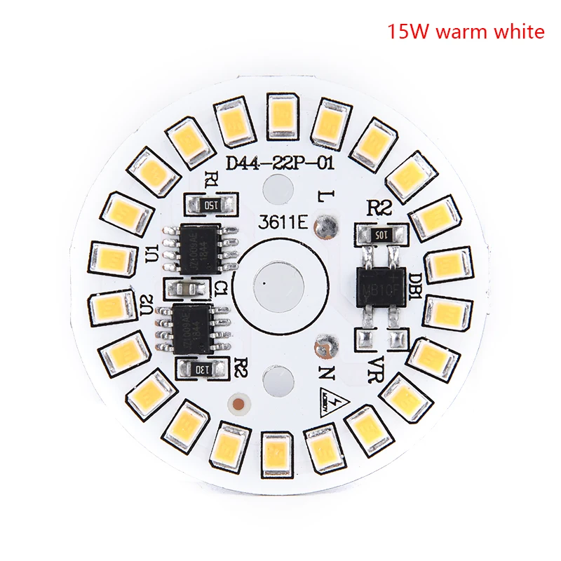 15w warm white 220V светодиодный нашивка-лампочка лампа SMD пластина круглой формы Модуль светильник источник пластина для лампы светильник - Испускаемый цвет: 15w warm white