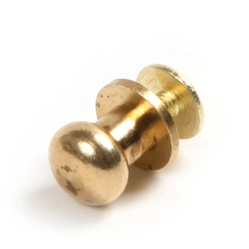 

10pcs Stud Screw Round Head Solid Brass Nail Rivet Chicago Button DIY Leather