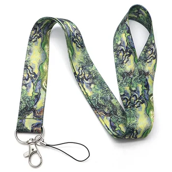

New Van Gogh Cypress Tree Lanyard Badge ID Lanyards/ Mobile Phone Rope/ Key Lanyard Neck Straps Accessories
