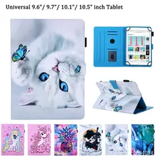 Универсальный чехол для iPad 10,2, чехол для huawei T3, T5, M5, 9,6, 9,7, 10, 10,1, 10,5 дюймов, чехол для планшета с милым принтом кота