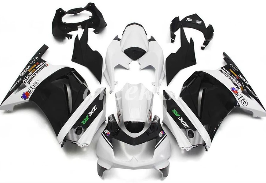 4 подарки ABS Обтекатели комплект подходит для Kawasaki Ninja 250 EX250 ZXR250 2008- 08 09 10 11 12 13 14 Кузов Набор Белый Черный эльф