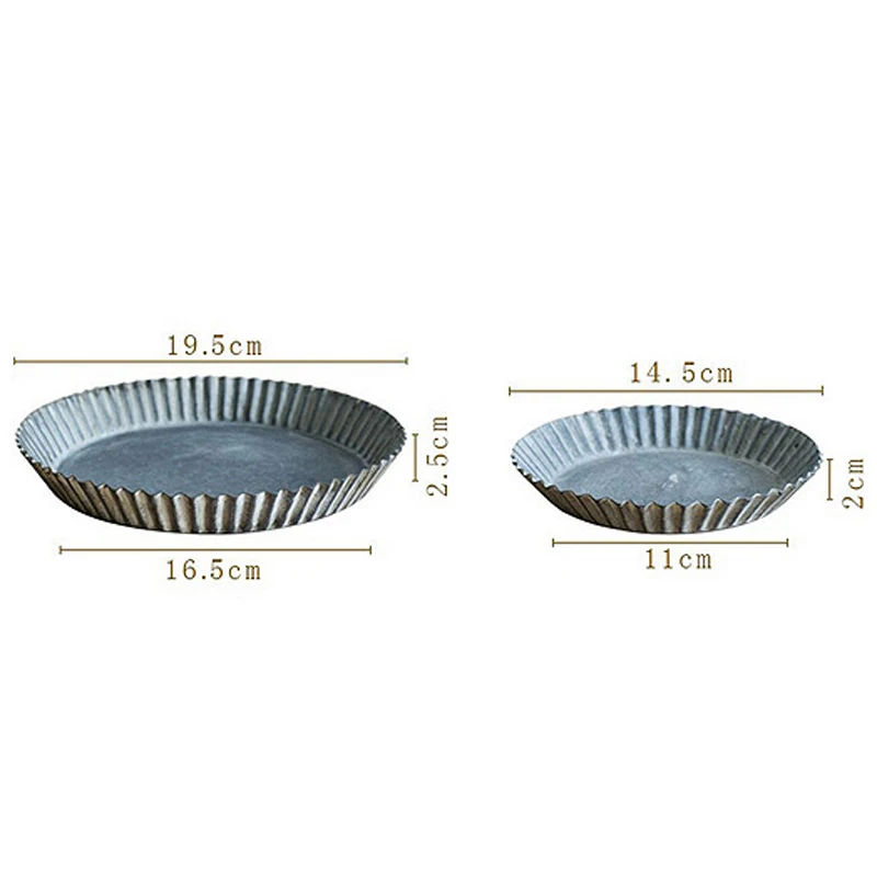 Vintage-Gray-Handcrafted-Round-Galvanized-Metal-Tray-Set