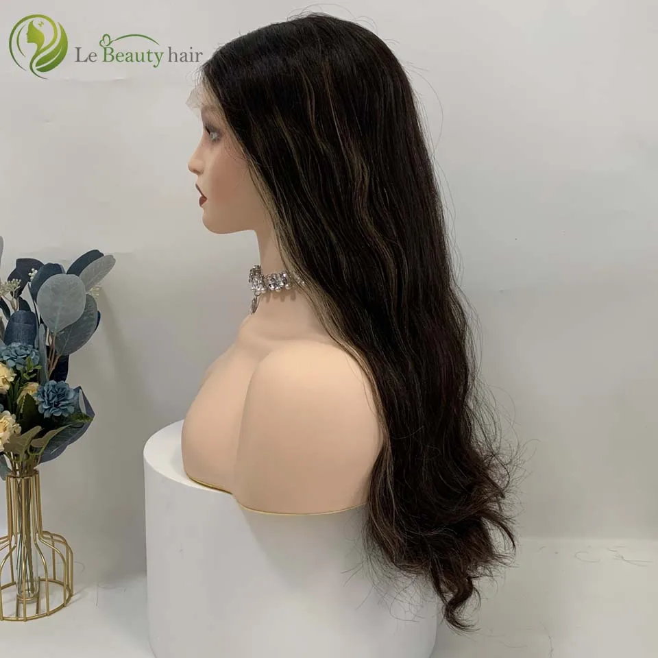 Lebeautyhair European Jewish Wigs Kosher Wig Wave Natural Color With Highlights On The Front Lace Top Wig human hair wigs