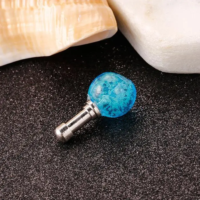 New Round Ball Design Luminous Headset Dust Plug 2cm/0.8inch Decoration Pierced For Cellphone