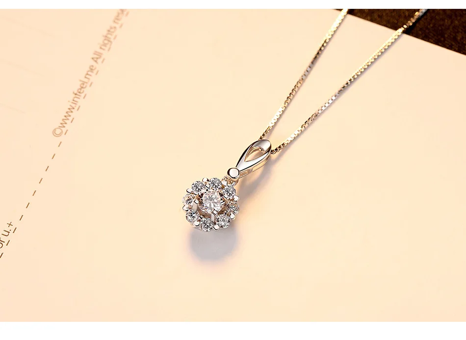 

S925 sterling silver zircon simple ladies necklace LBM62